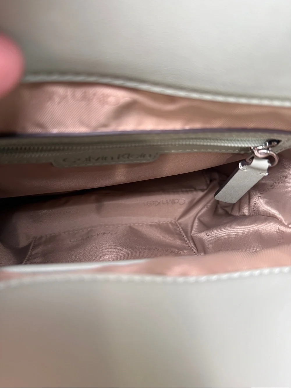 Calvin Klein Soft Mint Pebbled Leather Backpack. New without tags.